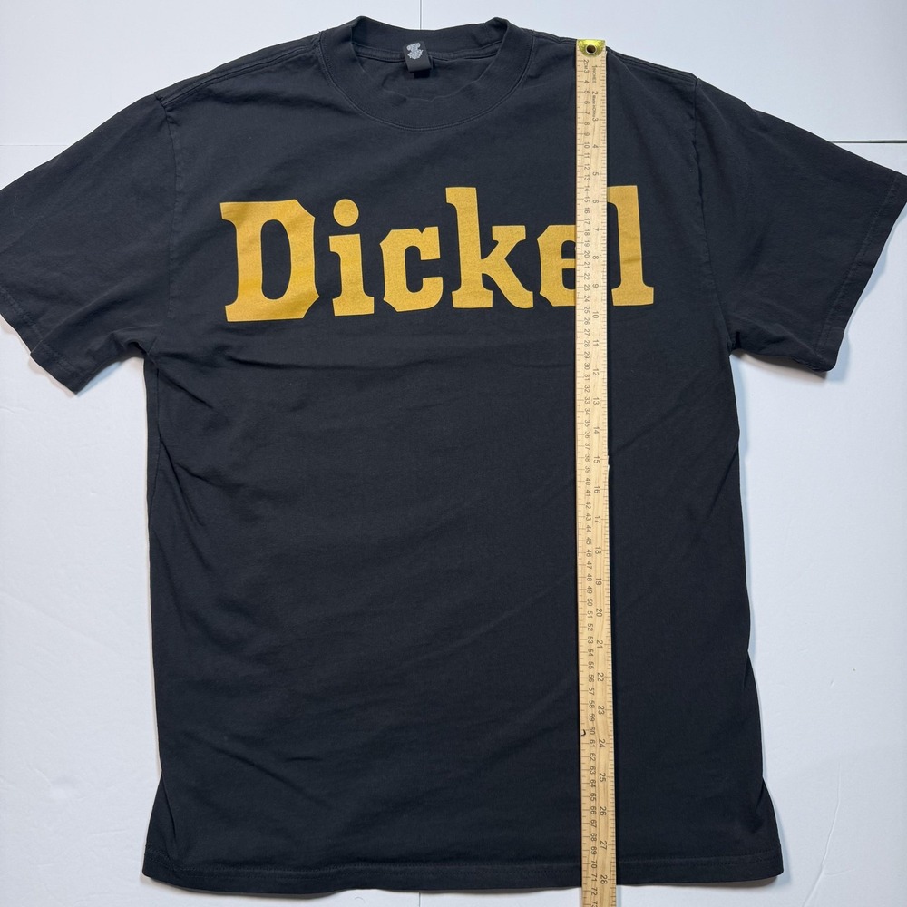 Dickel Whiskey Shirt Mens Medium Black Gold Tee AsColour Heavy Faded Logo Promo - Picture 4 of 5